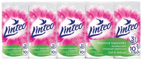 Kapesníčky papírové LINTEO, 3ply (CHEER), celofán, 1 x 10